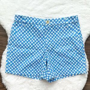 NWT Lily Pulitzer Gretchen Short Bocca Blue Check Blue White size 4